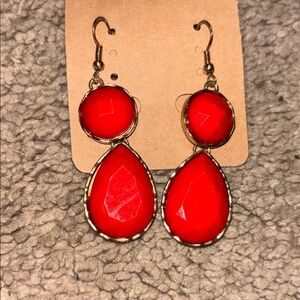 Elegant Red Drop Earrings